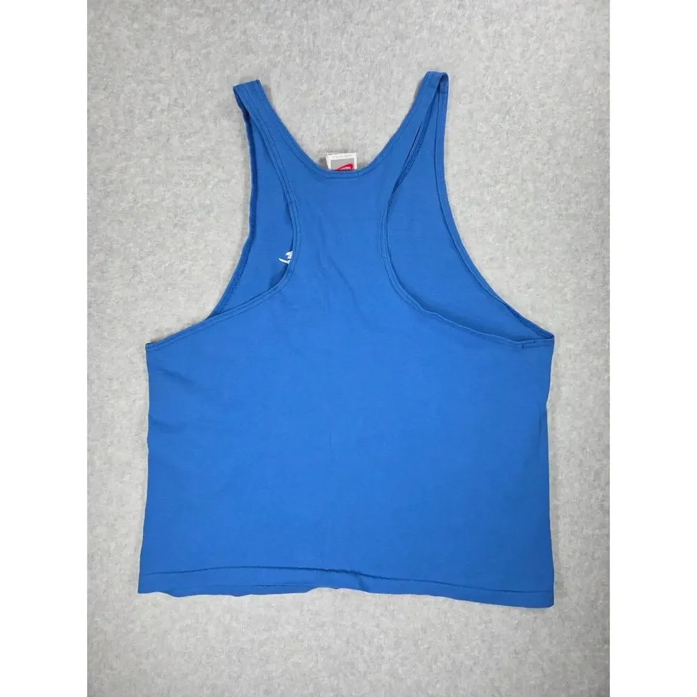 Vintage Nike White Tag Crop Tank Top Size L Royal Blue Made In USA 90s